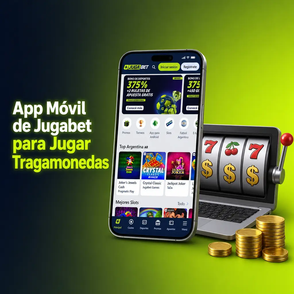 App móvil de Jugabet para jugar tragamonedas: descargá el APK en Android o agregala a la pantalla de inicio en iOS.