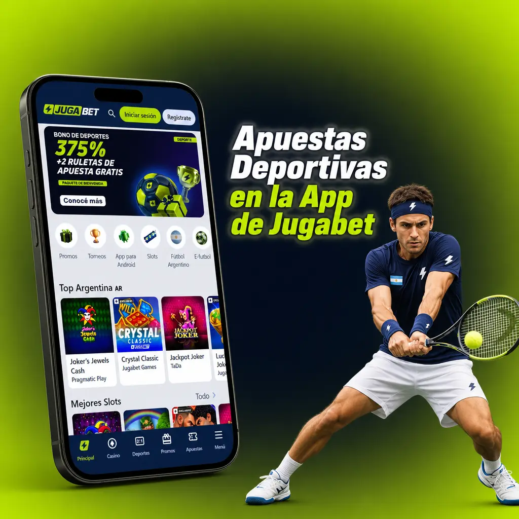 Apuestas deportivas en la app de Jugabet: fútbol, básquet, tenis, vóleibol, boxeo, MMA y eSports en vivo y pre partido.
