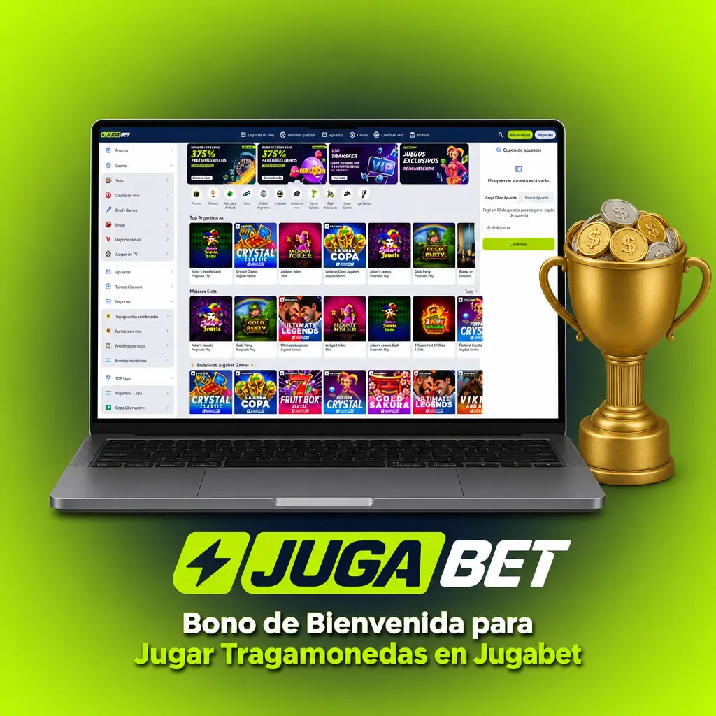 Bono de bienvenida Jugabet: 375% + 450 giros gratis para tragamonedas, tras registro y primer depósito mínimo de ARS 3.000.