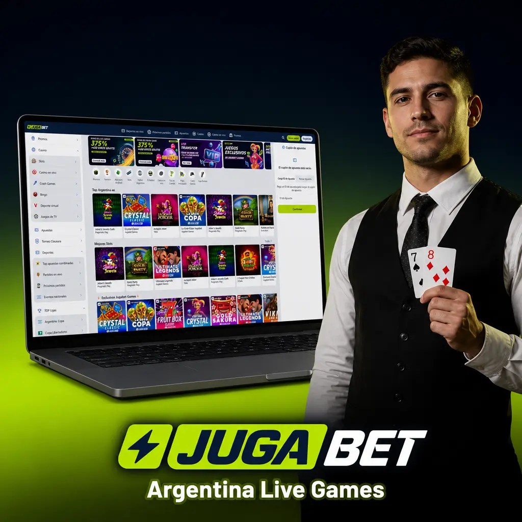 Mesas de casino en vivo en español de Jugabet con crupieres reales para ruleta, blackjack, baccarat y más juegos en Argentina.