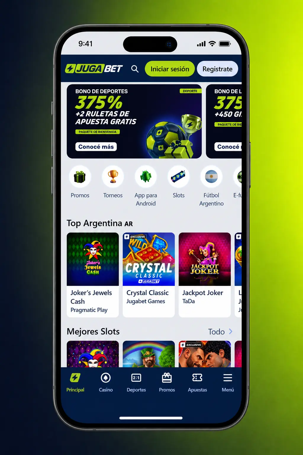 Guía en 4 pasos para descargar e instalar la app de Jugabet en iPhone o iPad desde Safari.