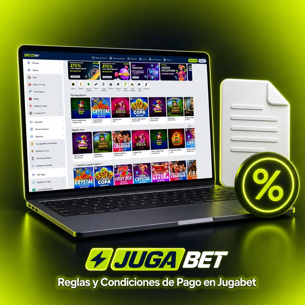 Reglas y condiciones de pago en Jugabet: verificación de identidad, mismo método, depósito mínimo y moneda en pesos argentinos.